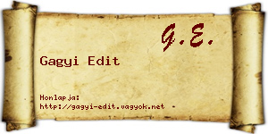 Gagyi Edit névjegykártya